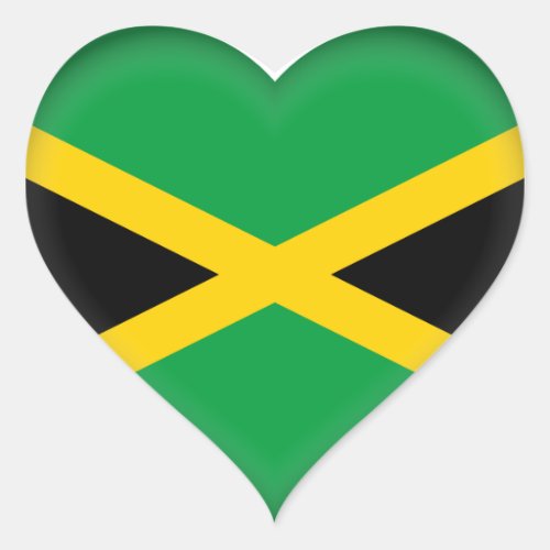 Jamaica Jamaican Flag Heart Sticker