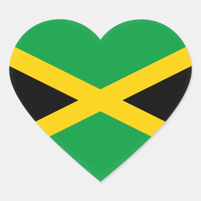 Jamaica (Jamaican) Flag Heart Sticker (Front)