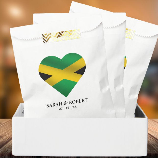 Jamaica Jamaican Flag Heart Wedding Favor Bag (Jamaica Jamaican Flag Heart Wedding Favor Bag)
