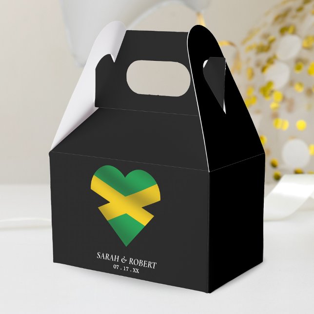 Jamaica Jamaican Flag Heart Wedding Favor Boxes (Jamaica Jamaican Flag Heart Wedding Favor Box)