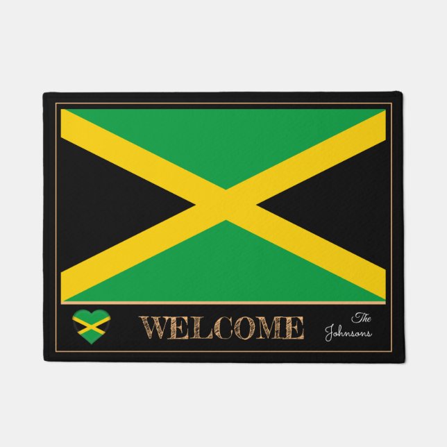 Jamaica & Jamaican Flag house mats /sports Welcome (Front)