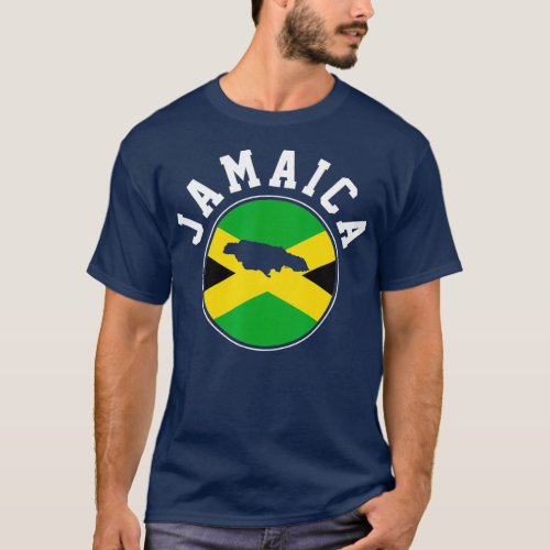 Jamaica Jamaican Flag Map Gift T_Shirt