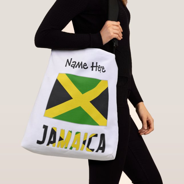 Jamaica Jamaican Flag Personalized  Crossbody Bag (Close Up)