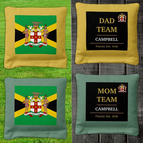 Jamaica  Jamaican Flag personalized  Family Cornhole Bags