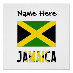 Jamaica Jamaican Flag Personalized  Poster