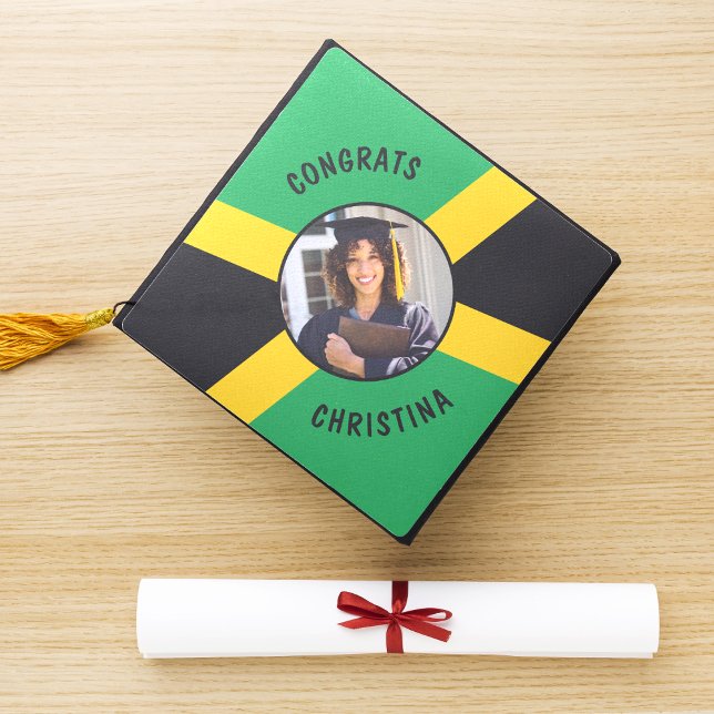 Jamaica Jamaican Flag Photo Grad Congratulations Graduation Cap Topper (jamaica jamaican flag congratulations photo graduation topper)