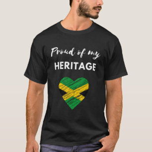Jamaica Jamaican Flag Proud Of My Heritage T-Shirt