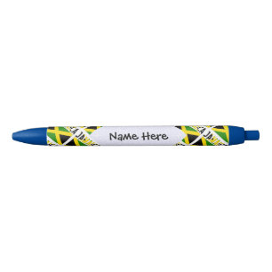 Jamaica Jamaican Flag Tiled Black Personalization Pen