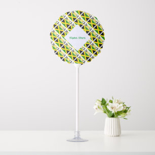 Jamaica Jamaican Flag Tiled Green Personalize Name Balloon