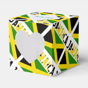 Jamaica Jamaican Flag Tiled Green Personalized Favor Boxes