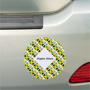 Jamaica Jamaican Flag Tiled Personalized Car Magnet