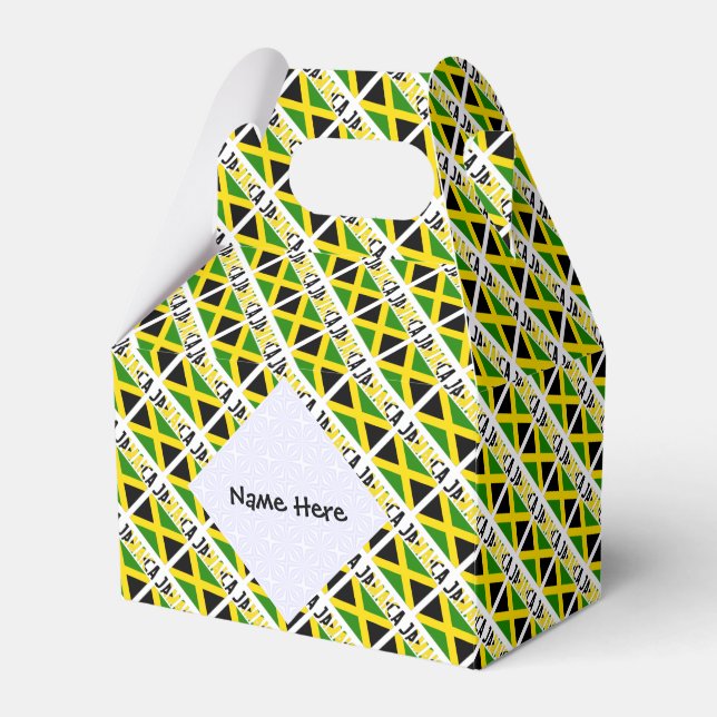 Jamaica Jamaican Flag Tiled Personalized  Favor Boxes (Front Side)