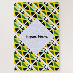 Jamaica Jamaican Flag Tiled Personalized Jigsaw Puzzle