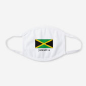Jamaica (Jamaican) Flag  White Cotton Face Mask (Front)