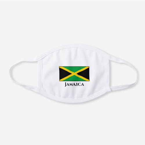 Jamaica Jamaican Flag  White Cotton Face Mask
