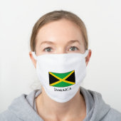 Jamaica (Jamaican) Flag  White Cotton Face Mask (Worn)