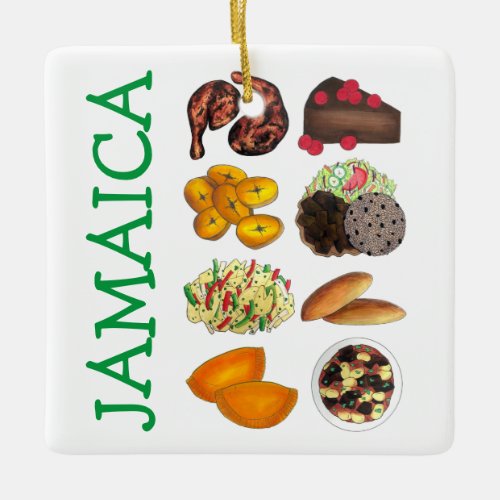 JAMAICA Jamaican Foods Caribbean Island Cuisine Ceramic Ornament