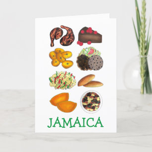 JAMAICA Jamaican Foods Caribbean Island Cuisine Holiday Card