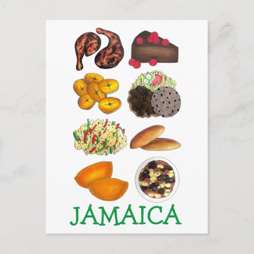 JAMAICA Jamaican Foods Caribbean Island Cuisine Postcard