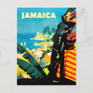 Jamaica, Jamaican woman with fruit basket on head Postcard