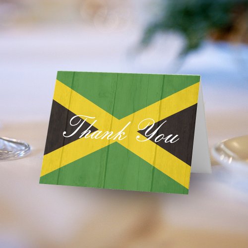Jamaica Jamaican Wood Picture Photo Wedding Thank You Card