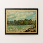 Jamaica Jigsaw Puzzle Vintage Travel<br><div class="desc">Jamaica design in Vintage Travel style featuring a tropical scene with palm trees.</div>