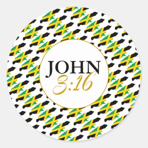 JAMAICA John 316 Christian Classic Round Sticker