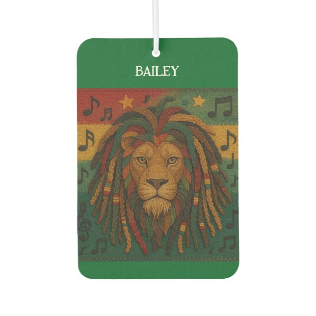 Jamaica Lion Personalized Name  Air Freshener (Front)