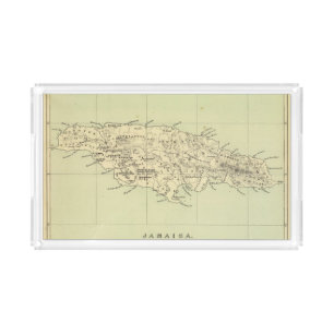 Jamaica Lithographed Map Acrylic Tray