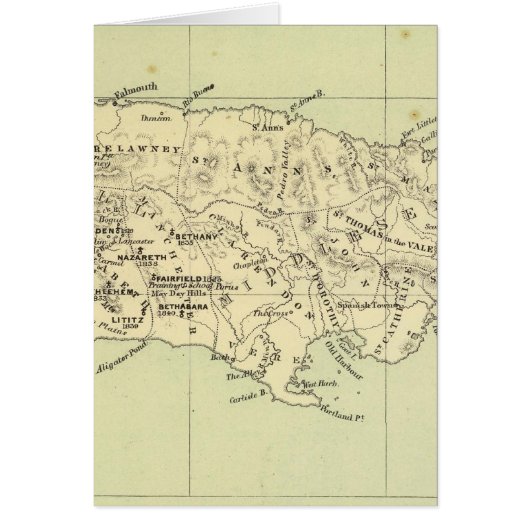 Jamaica Lithographed Map Cards (Front)