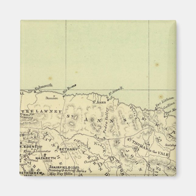 Jamaica Lithographed Map Magnet (Front)