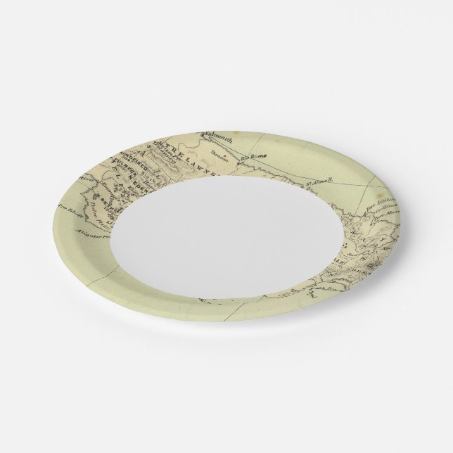 Jamaica Lithographed Map Paper Plates (Angled)