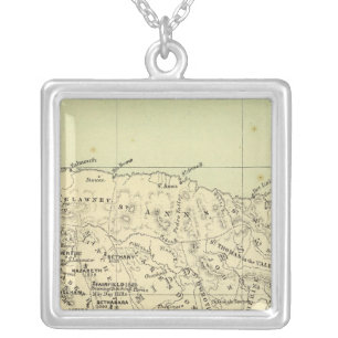 Jamaica Lithographed Map Silver Plated Necklace
