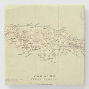 Jamaica Lithographed Map Stone Coaster