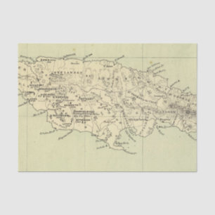Jamaica Lithographed Map Tissue Paper