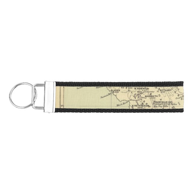 Jamaica Lithographed Map Wrist Keychain (Keys on Left)