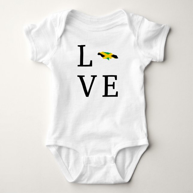 Jamaica Love black and color Baby Bodysuit (Front)