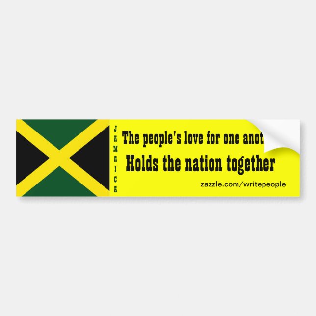 Jamaica love for one another bumper stickers (Front)