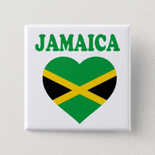 Jamaica Love Heart Jamaican Flag Button