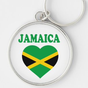 Jamaica Love Heart Jamaican Flag Keychain