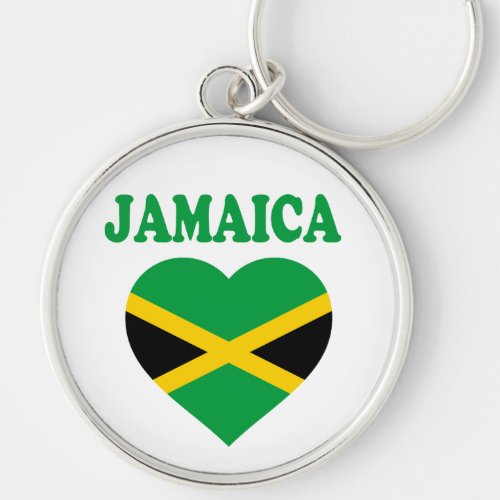 Jamaica Love Heart Jamaican Flag Keychain