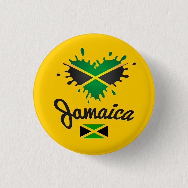 Jamaica Love Jah Rastafari Reggae Rasta Button (Front)