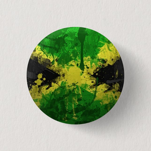 Jamaica Love Lion Rastafari Reggae Rasta Button (Front)