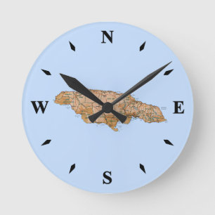 Jamaica Map Clock