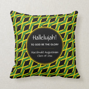 JAMAICA Map Graduate Custom HALLELUJAH Keepsake Throw Pillow