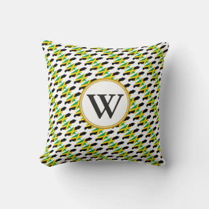 JAMAICA MAP Monogram Throw Pillow