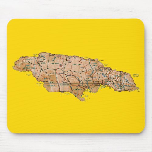 Jamaica Map Mousepad