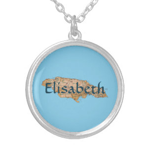 Jamaica Map + Name Necklace