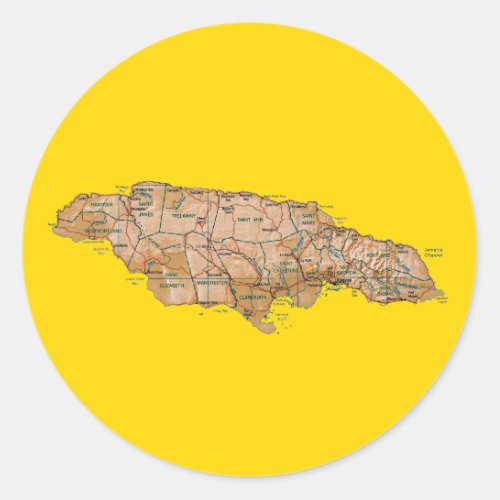 Jamaica Map Sticker