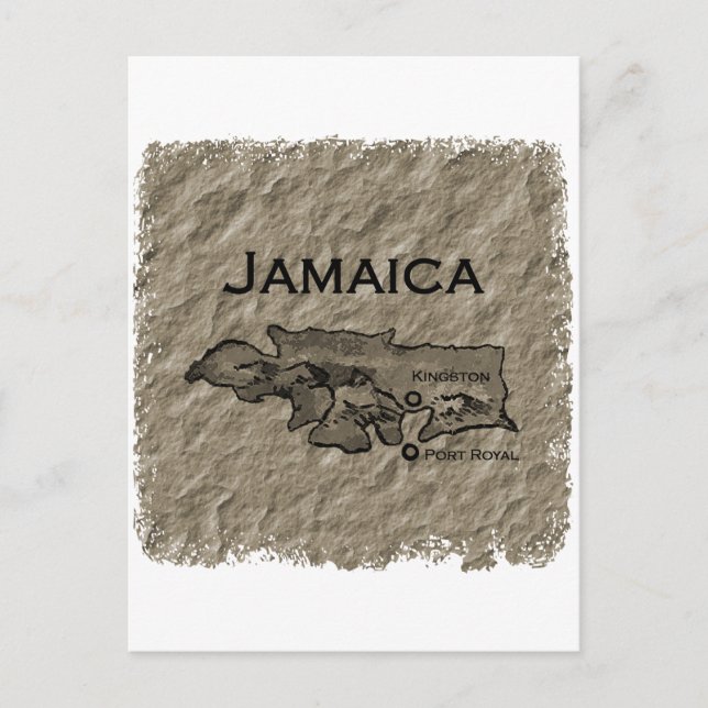 Jamaica Map (vintage) Postcard (Front)